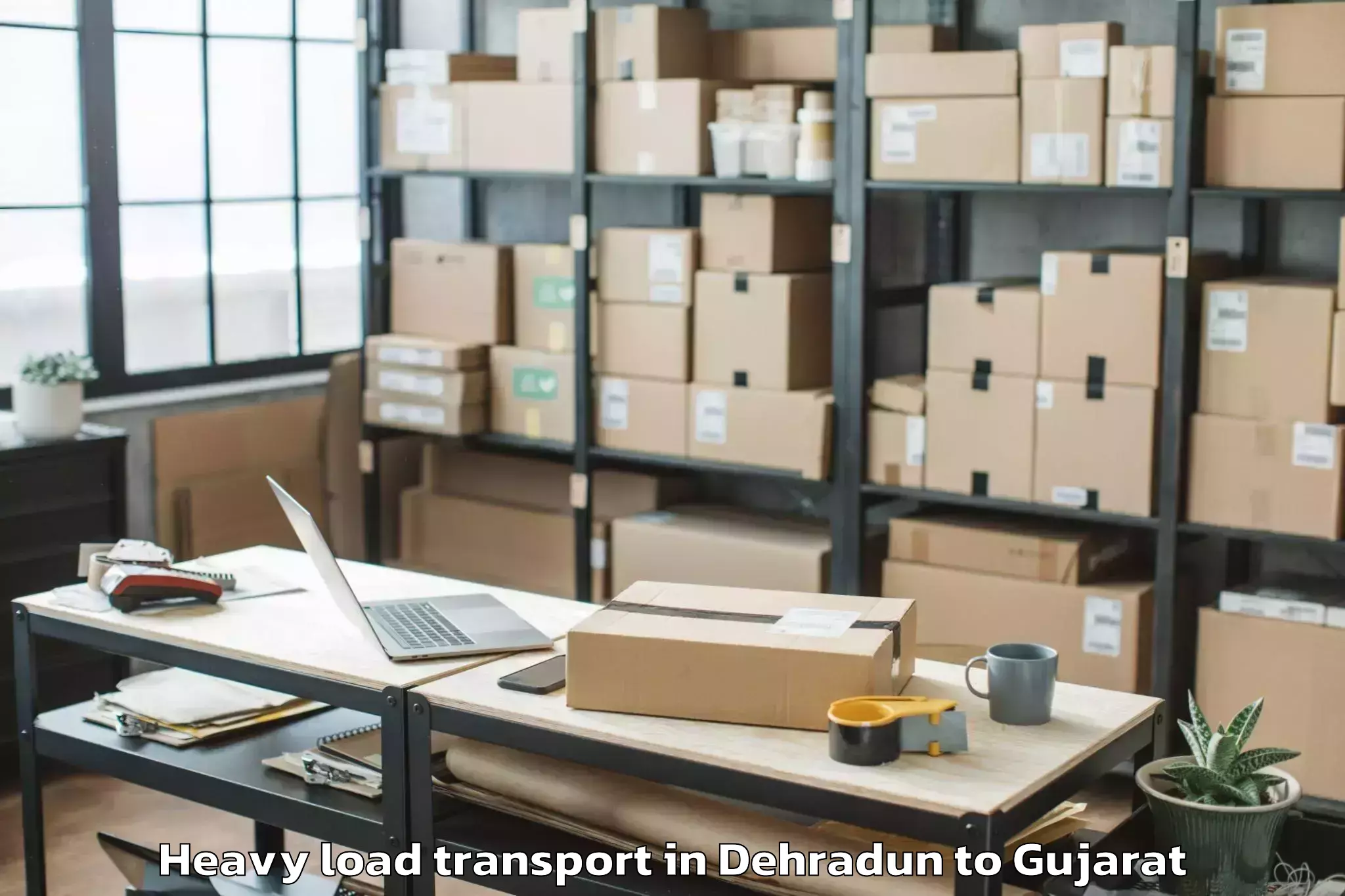 Hassle-Free Dehradun to Delvada Heavy Load Transport